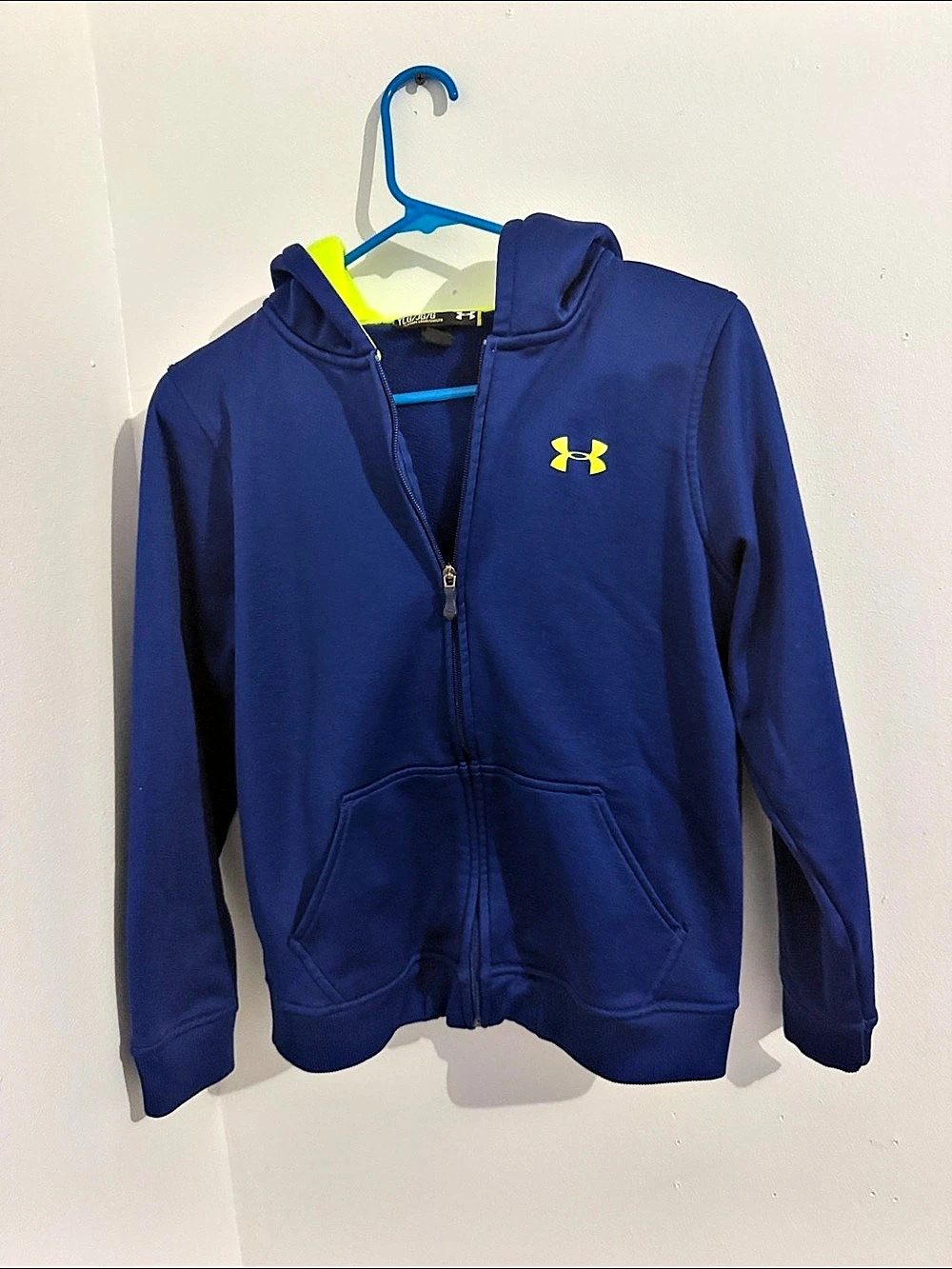 Under Armour Boys Full Zip Fleece Hoodie Blue & Green YLG